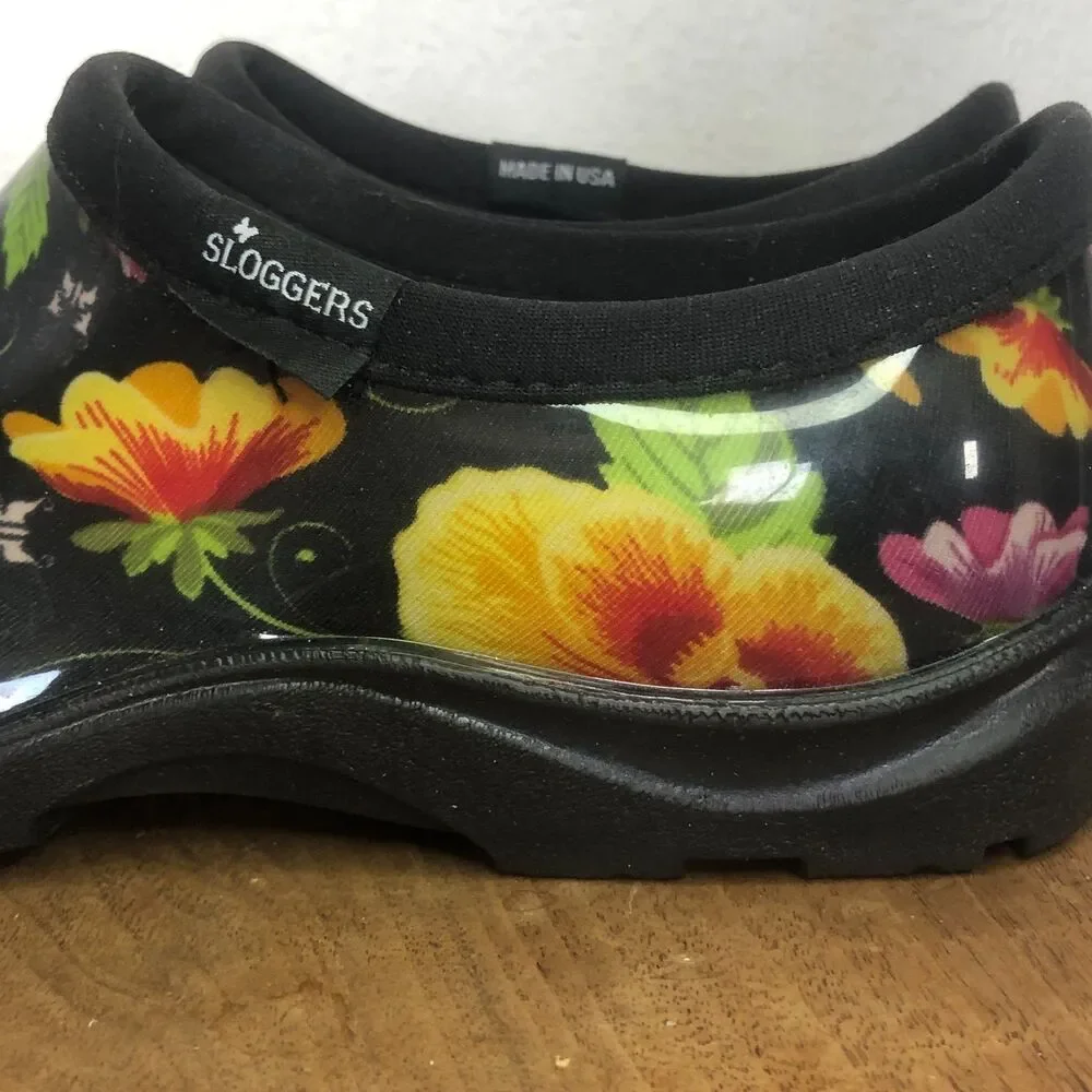 Sloggers Waterproof Flowers Rain Shoe Woman's Size 8 NEW